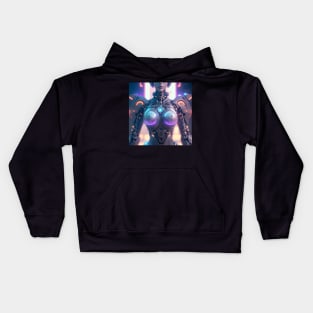 Cyberpunk Cyborg Female Torso Kids Hoodie